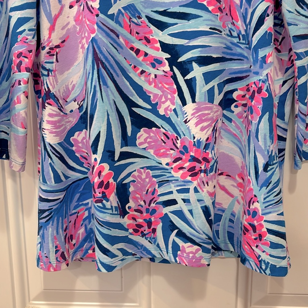 Lilly Pulitzer Waverly Top in Mr Peacock B Tweethearts Print Size S - Picture 5 of 16